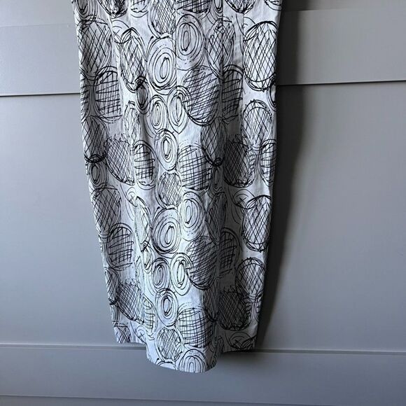 Pamela Milano Dress Women XS Geometric Beige Black Fit & Flare Made in Italy EUC - Picture 8 of 14